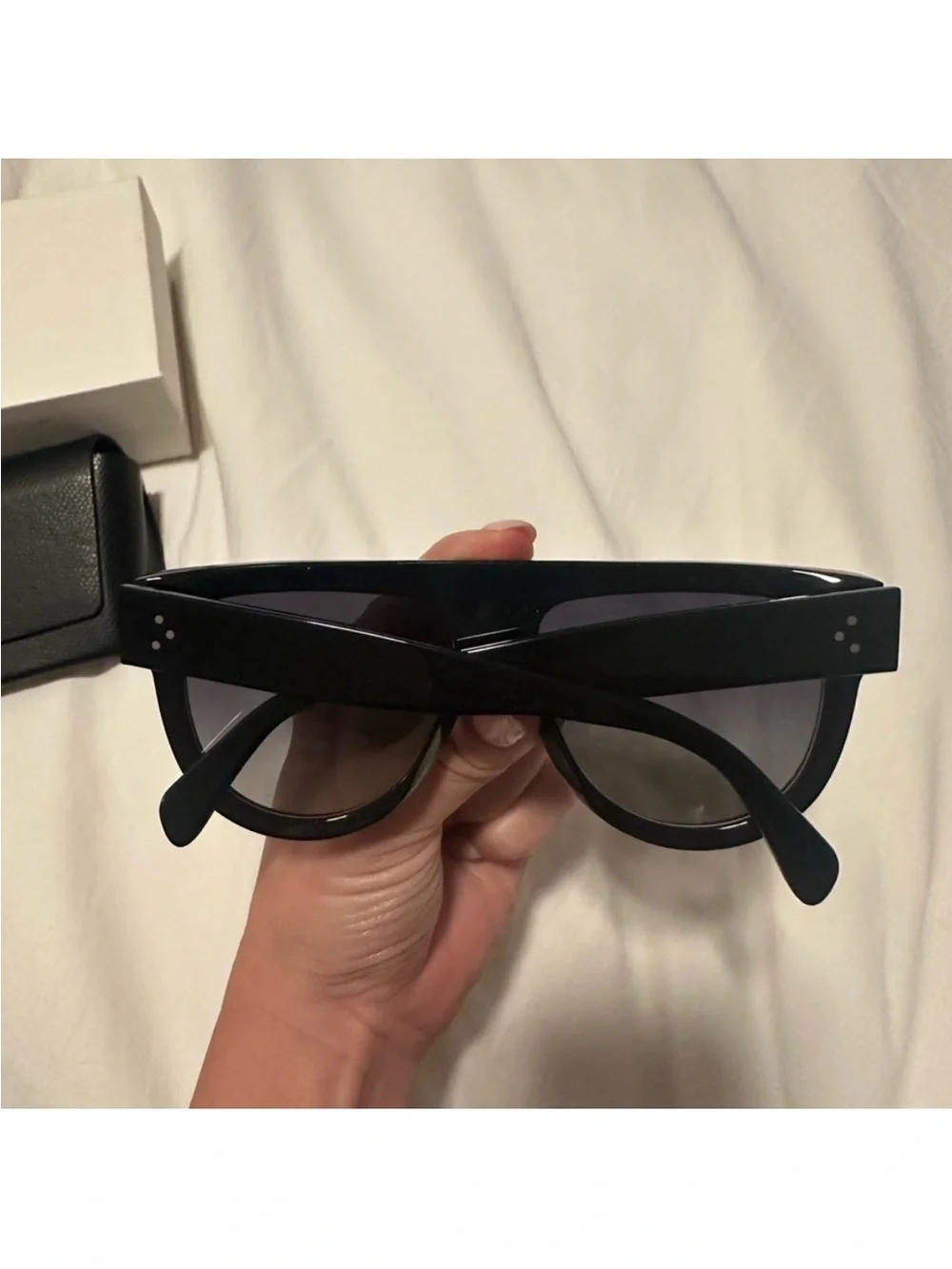 Celine Black Gloss Oversized Shield Sunglasses